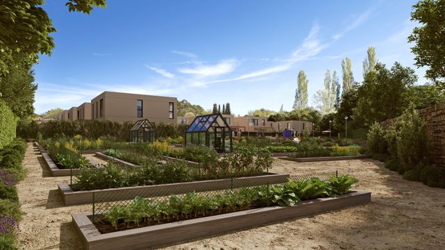 Simulación de los huertos de la urbanización