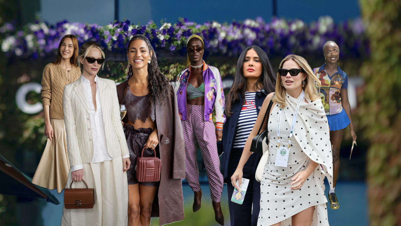 El streetstyle de las celebrities en el torneo de tenis en Wimbledon 2024.