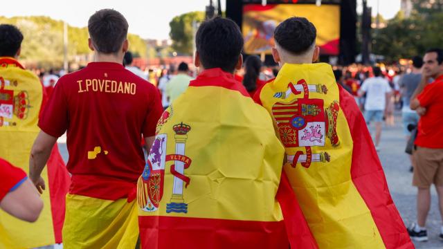 Una de las pantallas en Madrid capital donde se vio las semifinales.