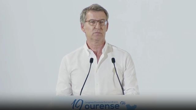 Alberto Núñez Feijóo en el congreso provincial del PP de Ourense.
