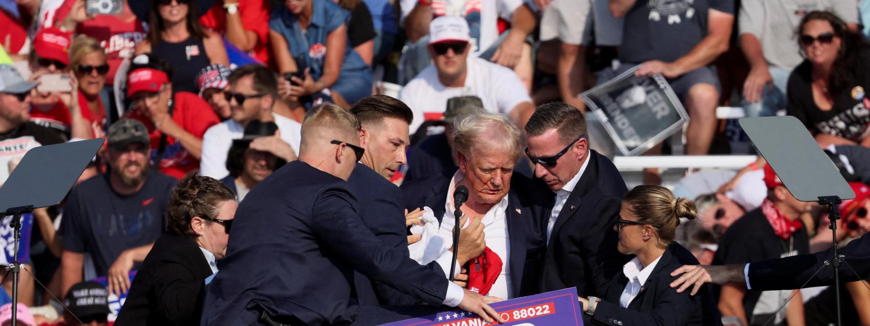 Momento del intento de asesinato de Donald Trump.
