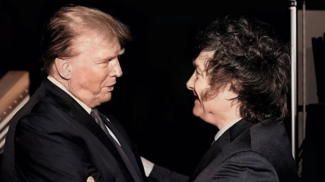 Javier Milei junto a Donald Trump en su última visita a Estados Unidos.