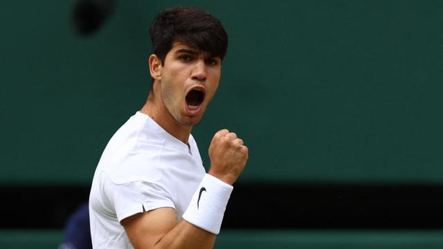 Alcaraz, en la final de Wimbledon 2024