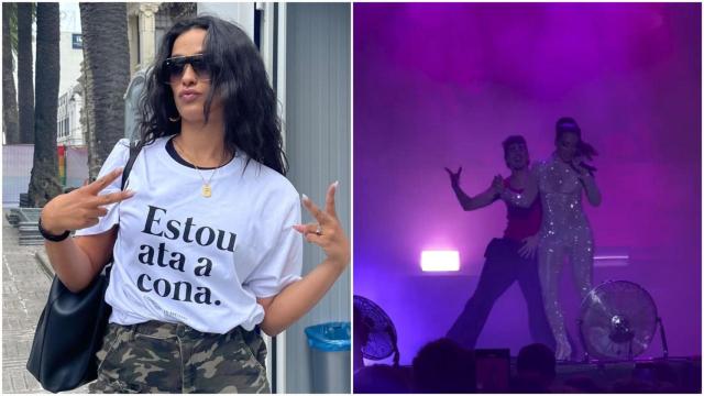 Chanel antes y durante su concierto en A Coruña este sábado