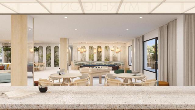 Infografía del interior de la nueva residencial de Grupo Moraval en málaga.