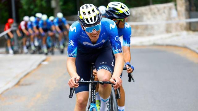 Ciclistas del equipo Movistar, uno de los equipos participantes en la Clásica a Castilla y León