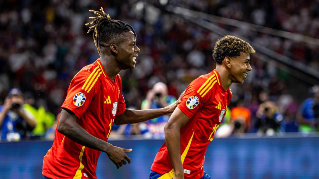 Lamine Yamal y Nico William en la final de la Eurocopa