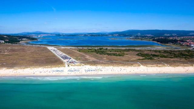 Vista aérea de la playa de A Lanzada
