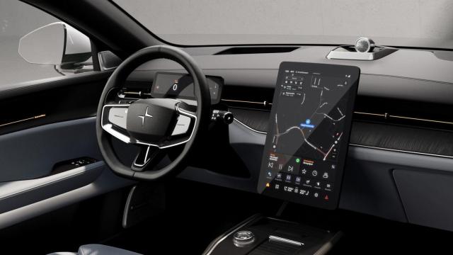 Interior del Polestar 3 con pantalla con Android Automotive