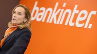 Gloria Ortiz, consejera delegada de Bankinter, durante la presentación de los resultados del primer trimestre de 2024, el pasado mes de abril.