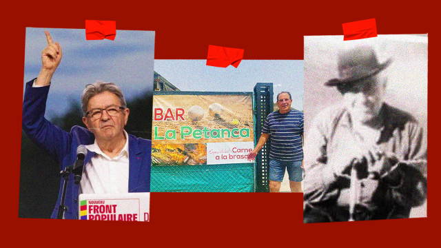 De izquierda a derecha Jean-Luc Mélenchon, líder de la izquierda francesa; su primo, Andrés Mélenchon; y su abuela, Andrés Mélenchon.