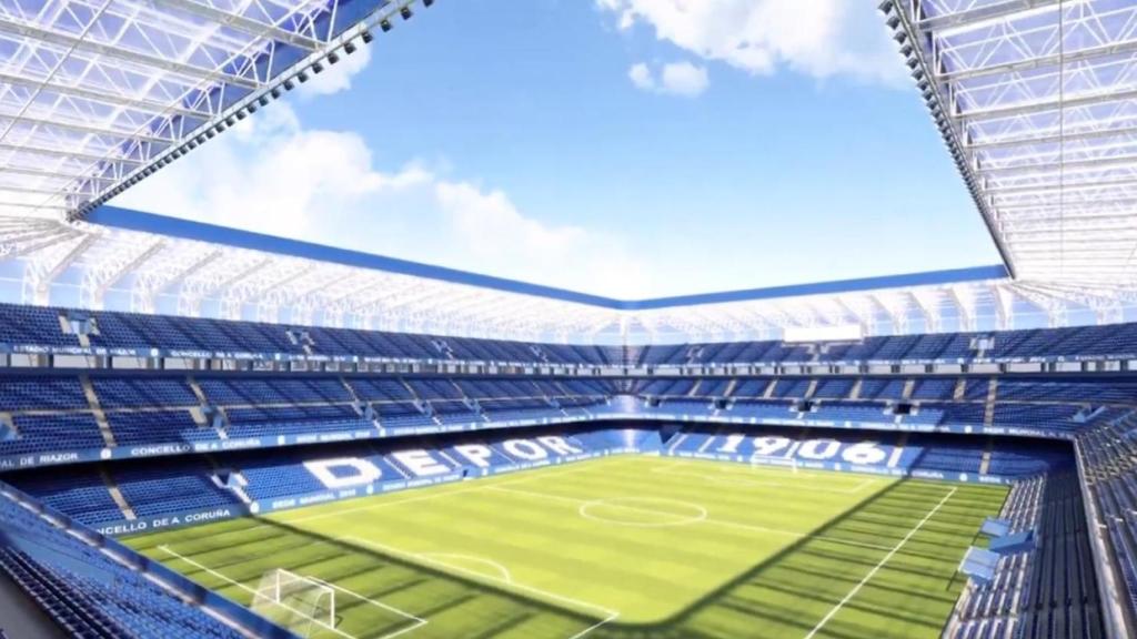 Proyección del futuro estadio de Riazor.
