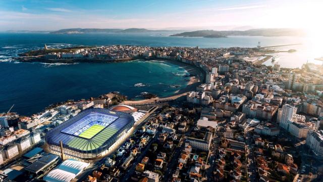 Proyección del estadio de Riazor con la reforma finalizada