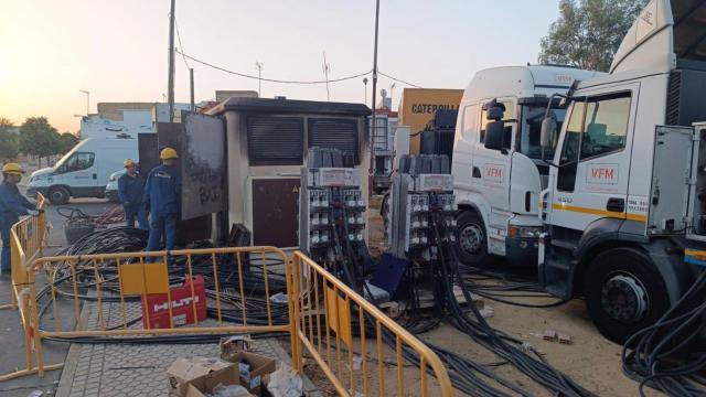 El transformador eléctrico quemado.