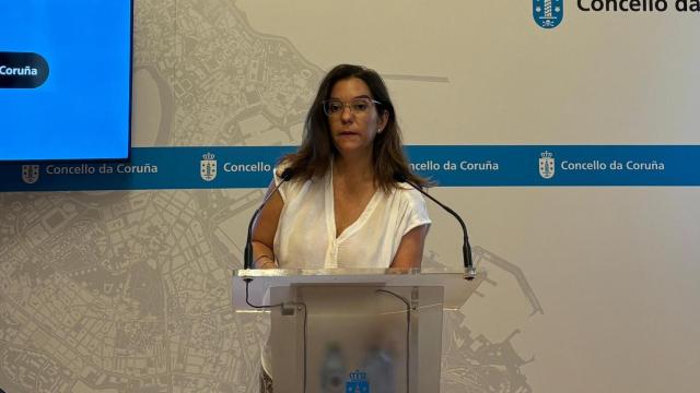 Inés Rey, durante la rueda de prensa