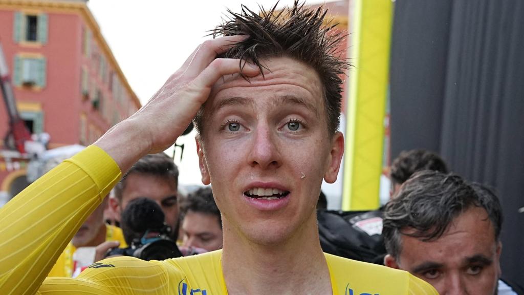 Tadej Pogacar, tras ganar el Tour de Francia.