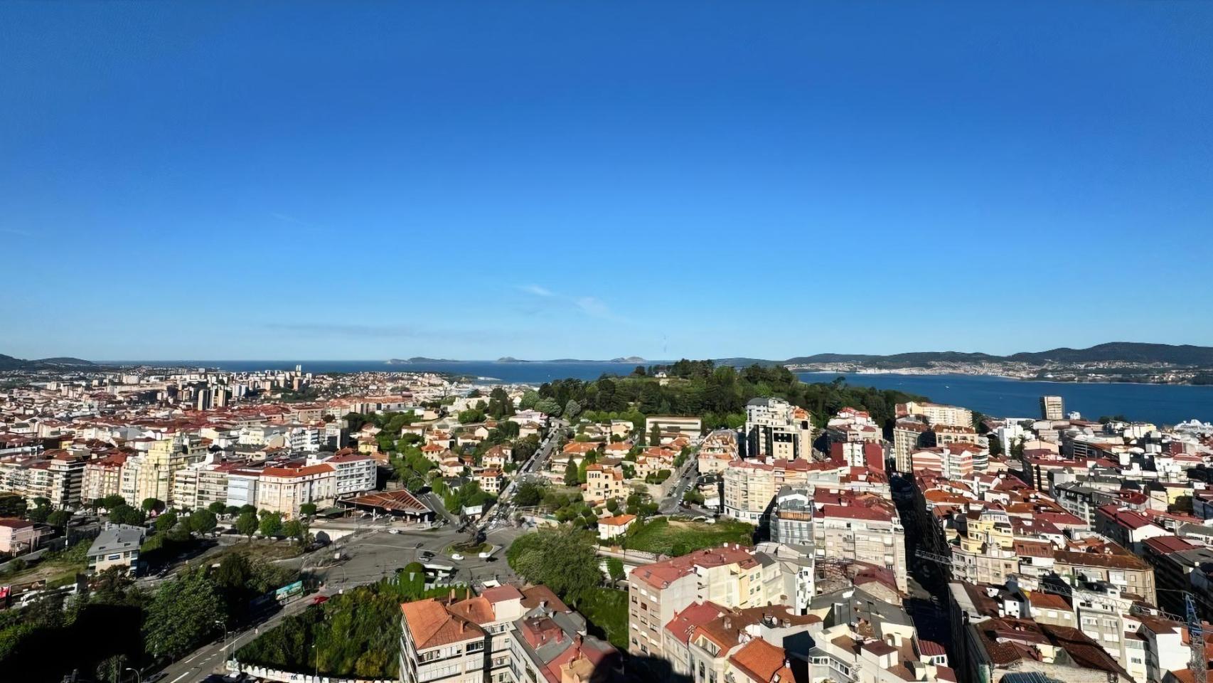 Avenida de Madrid y Plaza de España, en Vigo.