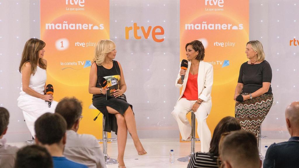 Rosa Díaz, María Eizaguirre, Adela González y Ana María Bordás en la rueda de prensa de la segunda temporada de 'Mañaneros'.