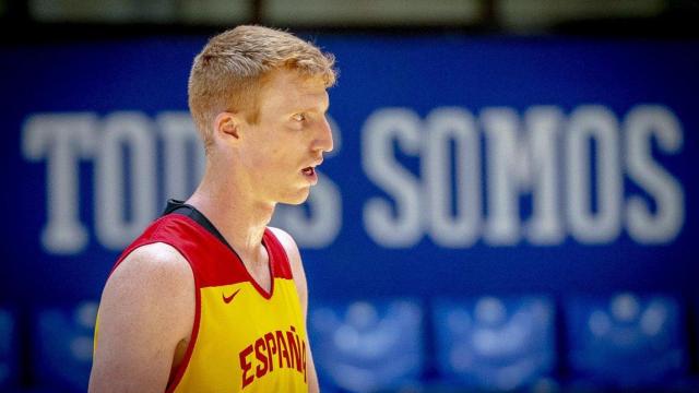 Alberto Díaz durante un entrenamiento de la Selección Española de Baloncesto.