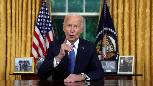 Joe Biden, durante su discurso a la nación desde el Despacho Oval de la Casa Blanca.