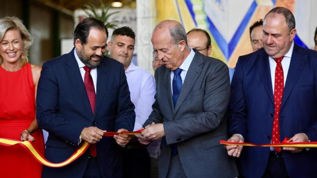 Paco Núñez, este viernes en la inauguración de la Feria Internacional del Ajo de Las Pedroñeras.