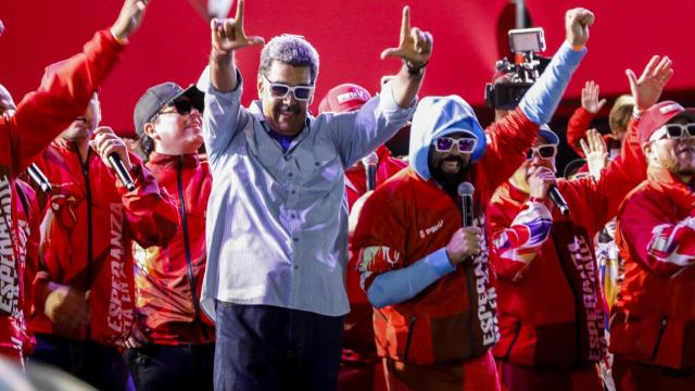 Nicolás Maduro este jueves en el acto del cierre de campaña en Caracas.