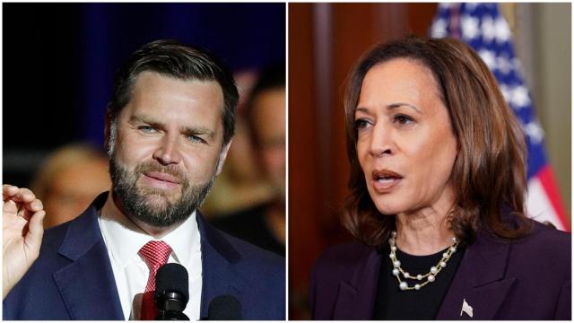 JD Vance, candidato a vicepresidente de Donald Trump, y Kamala Harris, vicepresidenta y candidata a presidir EEUU.