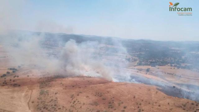 Incendio forestal en Almadén (Ciudad Real).