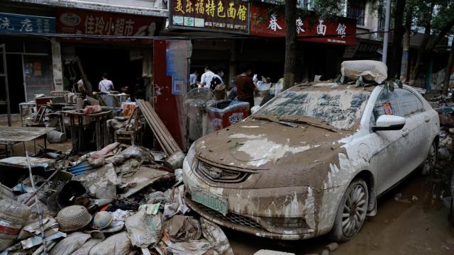 Consecuencias de una inundación tras fuertes lluvias en el condado de Pingjiang de Yueyang, Hunan. Imagen de archivo.