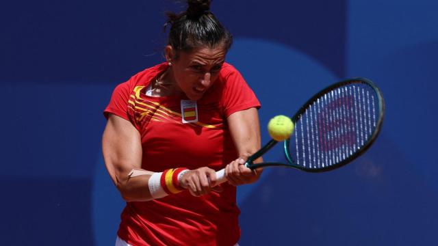 Sara Sorribes, durante el partido frente a Krejcikova.