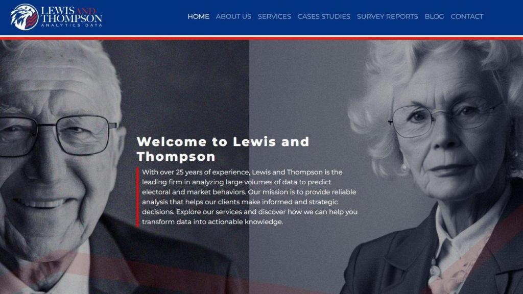 La página web de la firma  Lewis and Thompson Analytic Data fue registrada desde Vancouver (Canadá) este mismo mes de julio.