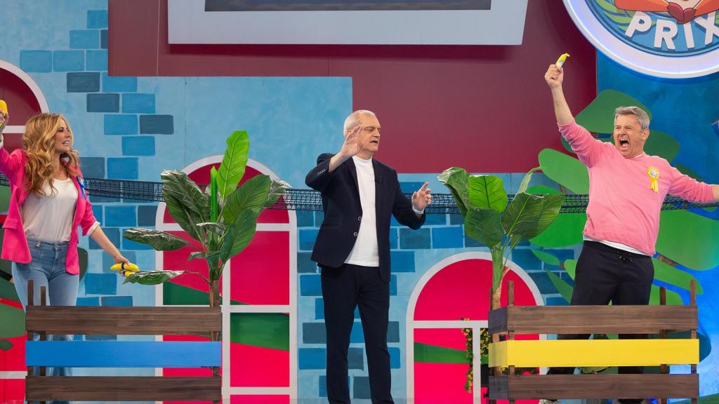 Paula Vázquez, Ramón García y Miki Nadal en 'El Grand Prix'