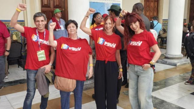 Parte de la delegación de observadores internacionales de IU y Sumar en Caracas.