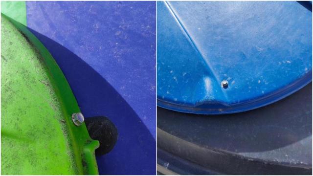 Contenedores con las tapas atornilladas en A Coruña