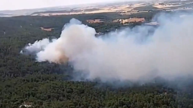 Incendio declarado en La Parra de las Vegas (Cuenca).