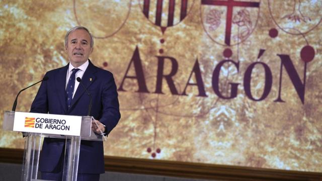 El presidente de Aragón, Jorge Azcón, durante el acto de toma de posesión.