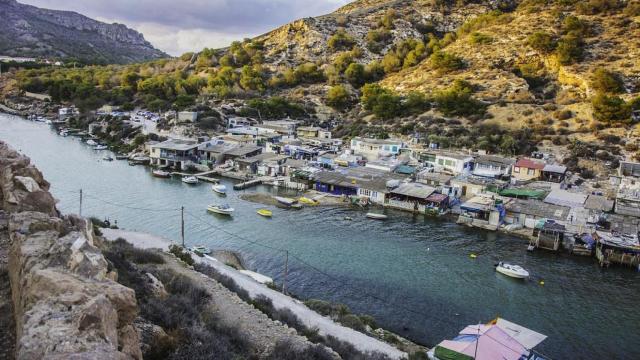 Vista aérea del pueblo de Algameca Chica, en Murcia.