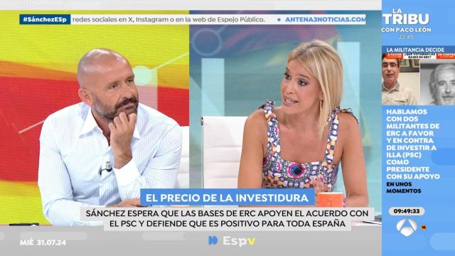 Jaime de los Santos y Afra Blanco en 'Espejo Público'.