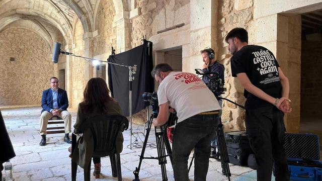 Un momento de la grabación del documental