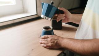 Una cafetera italiana.