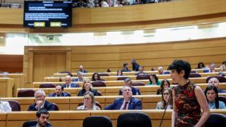 Elma Sáiz,  ministra de Inclusión, Seguridad Social y Migraciones, en el Senado.