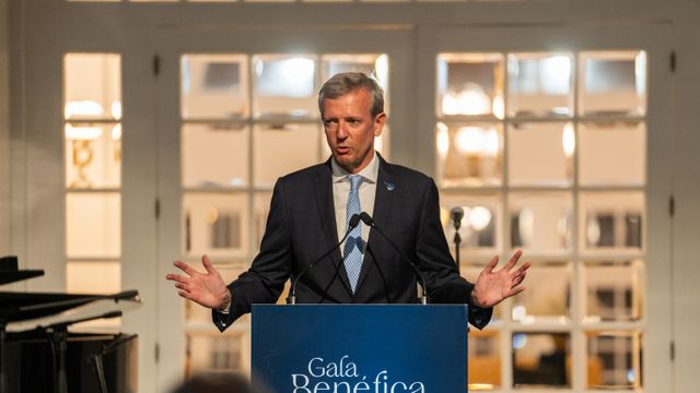 Alfonso Rueda en la gala benéfica en A Toxa