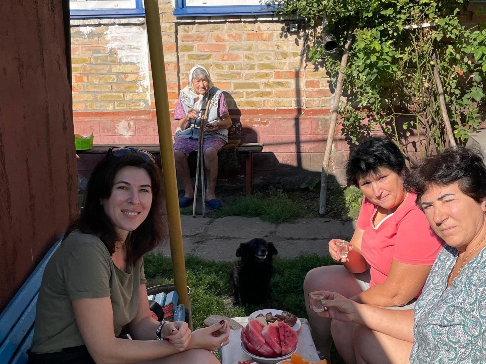 Natasha Ivzhenko, con su familia en Ucrania