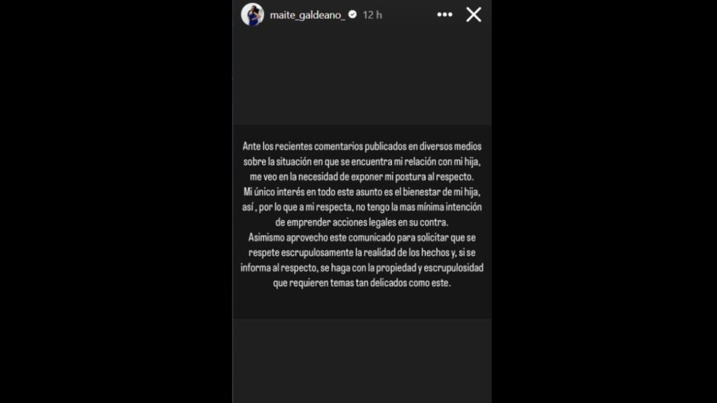 Captura de pantalla de las redes de Maite.