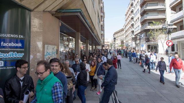 Grandes colas en un casting cinematográfico  en Salamanca