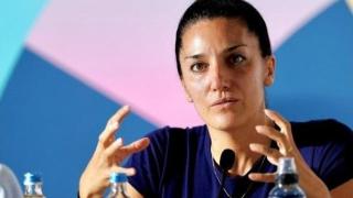 Andrea Fuentes, durante una rueda de prensa