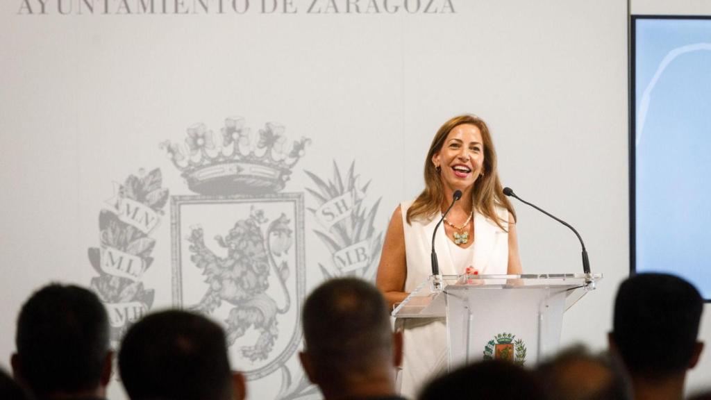 Natalia Chueca, en el Ayuntamiento de Zaragoza