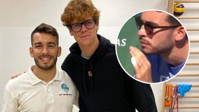 Jannik Sinner y su fisioterapeuta Giacomo Naldi