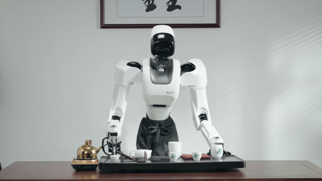 Robot humanoide Astribot S1 sirviendo té chino