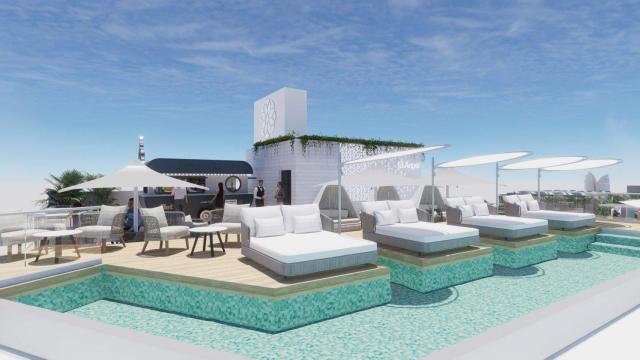 Una representación de cómo será el hotel.